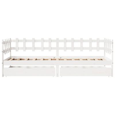 vidaXL Dormeuse con Cassetti Bianca 80x200 cm Legno Massello di Pino