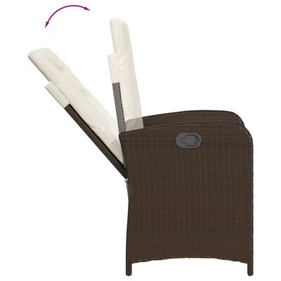 vidaXL Set da Pranzo da Giardino 7pz con Cuscini in Polyrattan Marrone