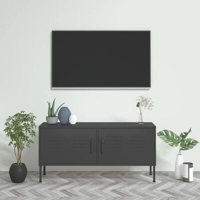 vidaXL Mobile TV Antracite 105x35x50 cm in Acciaio