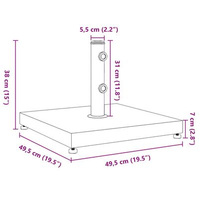 vidaXL Base per Ombrellone per Pali Ø32/38/48 mm 28 kg Rotonda