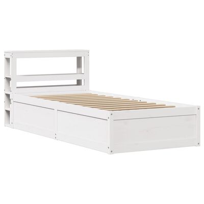 vidaXL Giroletto con Testiera Bianco 100x200 cm Legno Massello di Pino