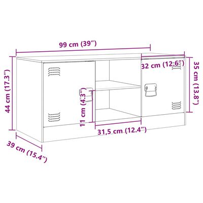 vidaXL Mobile TV Verde Oliva 99x39x44 cm in Acciaio