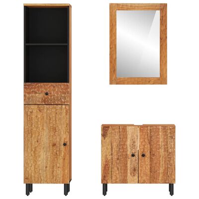 vidaXL Set Mobili da Bagno 3pz in Legno Massello di Acacia