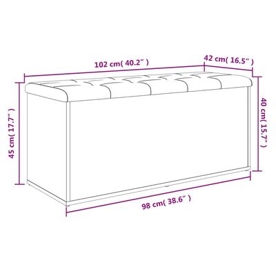 vidaXL Panca Portaoggetti Rovere Marrone 102x42x45cm Legno Multistrato