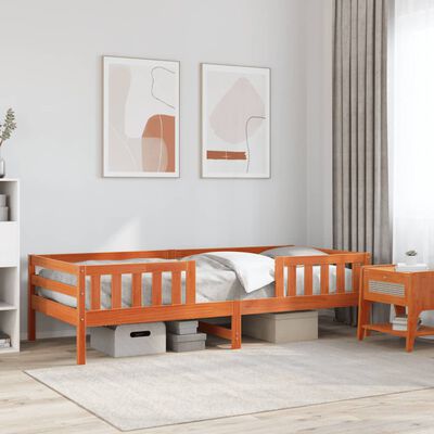 vidaXL Letto senza Materasso Marrone Cera 100x200 cm in Legno di Pino