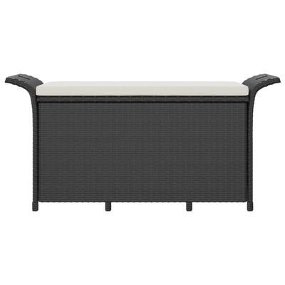 vidaXL Panca da Giardino con Cuscino Nero 116x46x57 cm in Polyrattan