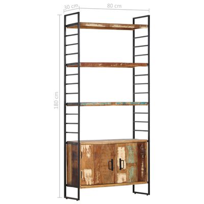 vidaXL Libreria a 4 Livelli Legno Massello di Recupero 80x30x180 cm