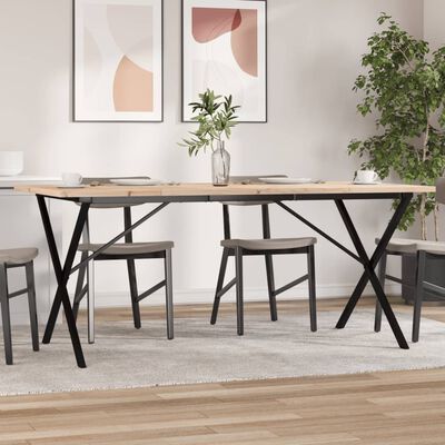 vidaXL Tavolo da Pranzo Telaio a X 180x90x75,5 cm Legno Pino e Acciaio