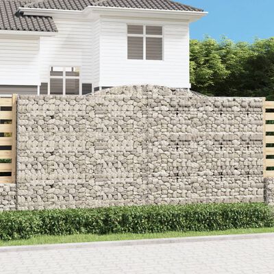 vidaXL Cesti Gabbioni ad Arco 6 pz 400x30x200/220 cm Ferro Zincato