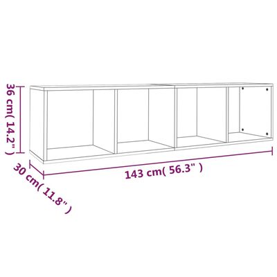 vidaXL Libreria/Mobile TV Rovere Fumo 36x30x143cm in Legno Multistrato