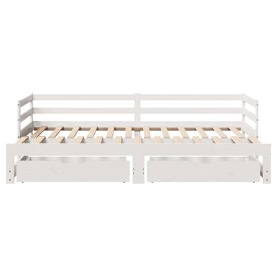 vidaXL Dormeuse Letto Estraibile e Cassetti Bianco 90x190cm Legno Pino