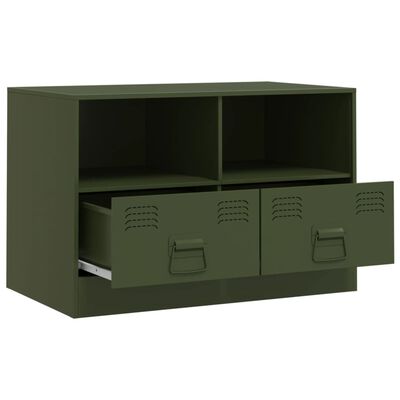 vidaXL Mobile TV Verde Oliva 67x39x44 cm in Acciaio