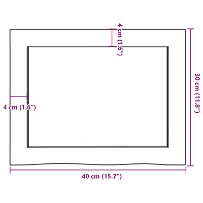 vidaXL Ripiano Muro Marrone 40x30x(2-6) cm Massello Rovere Trattato