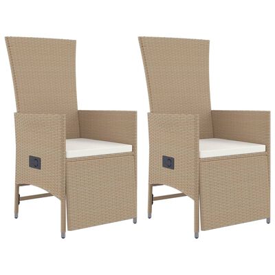 vidaXL Set da Pranzo da Giardino 3 pz con Cuscini Beige in Polyrattan