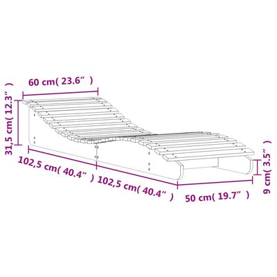 vidaXL Lettini Prendisole 2pz 205x60x31,5 cm in Legno Massello di Pino