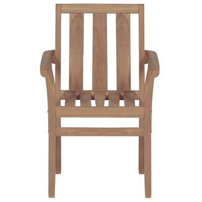 vidaXL Sedie da Giardino Impilabili con Cuscini 6 pz Massello di Teak