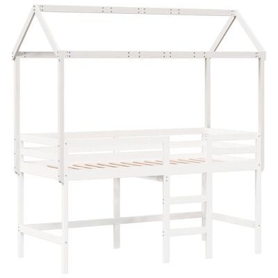 vidaXL Tetto Letto Bambini Bianco 207x80,5x151,5cm Legno Massello Pino