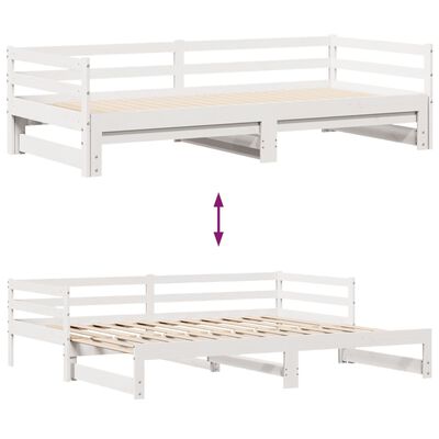 vidaXL Dormeuse Letto Estraibile e Cassetti Bianca 80x200cm Legno Pino