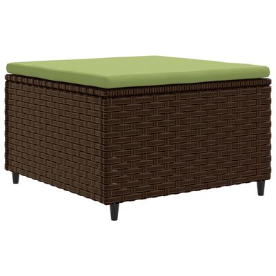 vidaXL Set Divani da Giardino 7 pz con Cuscini in Polyrattan Marrone