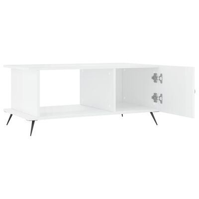 vidaXL Tavolino da Salotto Bianco Lucido 90x50x40 cm Legno Multistrato