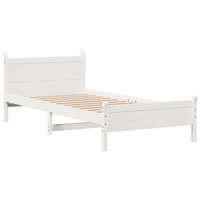 vidaXL Letto senza Materasso Bianco 90x200 cm Legno Massello di Pino