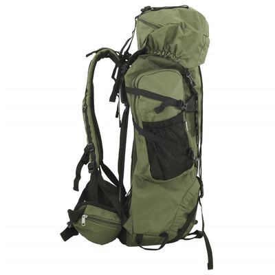 vidaXL Zaino da Trekking Verde Militare 60 L in Tessuto Oxford