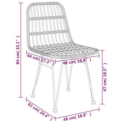 vidaXL Set da Pranzo da Giardino 5 pz in Polyrattan