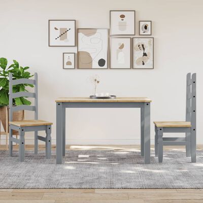 vidaXL Tavolo da Pranzo Panama Grigio 117x60x75 cm Legno Massello Pino