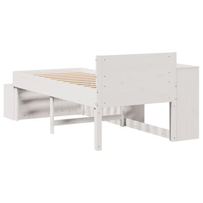 vidaXL Giroletto senza Materasso Bianco 80x200 cm Legno Massello Pino