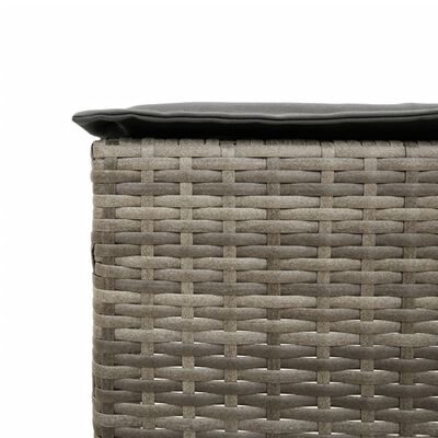 vidaXL Set Bar da Giardino 5 pz con Cuscini in Polyrattan Grigio