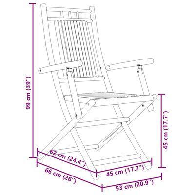 vidaXL Set da Bistrò 3 pz in Bambù