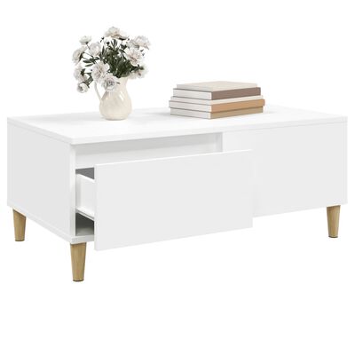 vidaXL Tavolino da Salotto Bianco 90x50x36,5 cm in Legno Multistrato