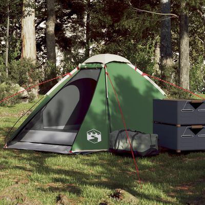 vidaXL Tenda da Campeggio a Cupola per 2 Persone Verde Impermeabile