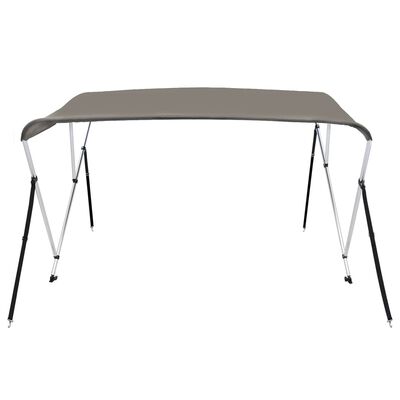 vidaXL Bimini di Prua con Tendalino 3 Archi Grigio 183x180x137 cm