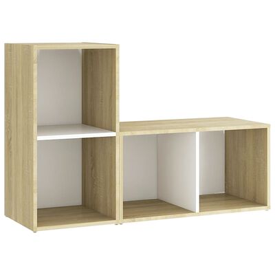 vidaXL Mobili TV 2 pz Bianco e Rovere 72x35x36,5 cm Legno Multistrato