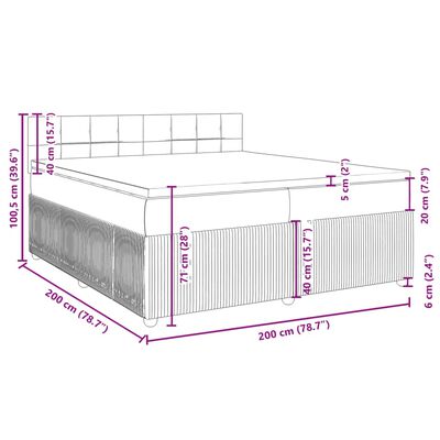 vidaXL Giroletto a Molle con Materasso Rosa 200x200 cm in Velluto