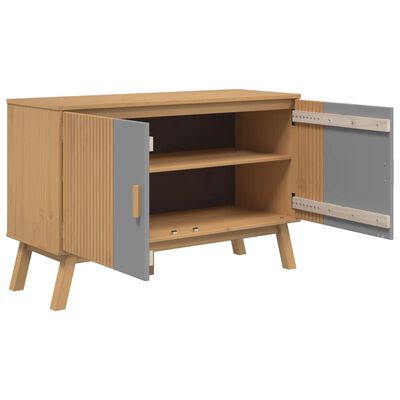 vidaXL Credenza OLDEN Grigia e Marrone 114x43x73,5 cm Massello di Pino