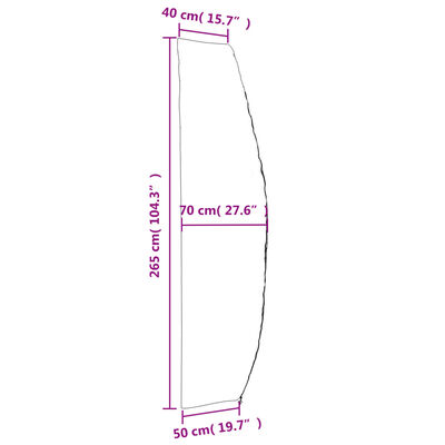 vidaXL Copertura Ombrellone Giardino Nera 265x50/70/40 cm 420D Oxford