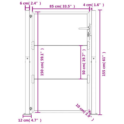 vidaXL Cancello da Giardino 105x155 cm in Acciaio Corten