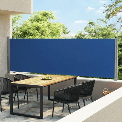 vidaXL Tenda Laterale Retrattile per Patio 140x600 cm Blu