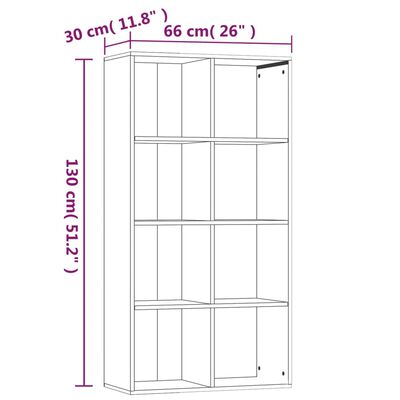 vidaXL Libreria/Credenza Rovere Fumo 66x30x130 cm in Legno Multistrato