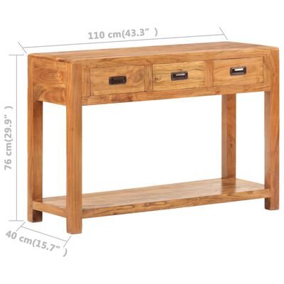 vidaXL Tavolo Consolle 110x40x76 cm Massello Acacia Finitura Ambra