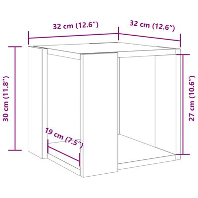 vidaXL Tavolino da Salotto Bianco 32x32x30 cm in Legno Multistrato