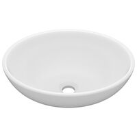 vidaXL Lavandino Lusso Ovale Bianco Opaco 40x33 cm in Ceramica