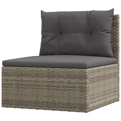 vidaXL Set Divani da Giardino 6 pz con Cuscini in Polyrattan Grigio