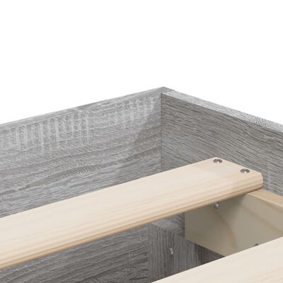 vidaXL Giroletto Cassetti Grigio Sonoma 140x190 cm Legno Multistrato