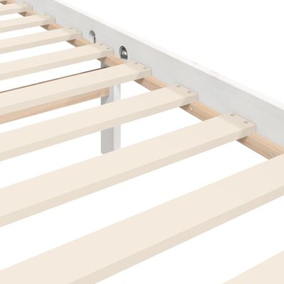 vidaXL Giroletto con Testiera Bianco King Size in Legno Massello