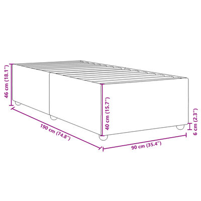 vidaXL Giroletto Grigio Scuro 90x190 cm in Tessuto