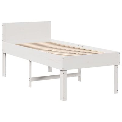 vidaXL Giroletto senza Materasso Bianco 80x200 cm Legno Massello Pino