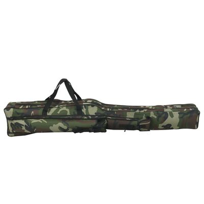 vidaXL Borsa per Canna da Pesca Verde Mimetico 160 cm Tessuto Oxford